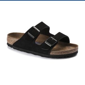 Birkenstock Arizona Soft Foot bed in black suede